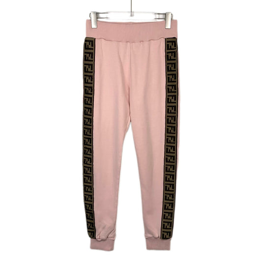 Fendi Pink Logo Side Cotton Jogger Pants (Size 40/M)