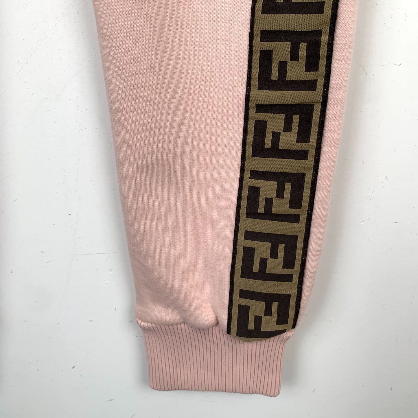 Fendi Pink Logo Side Cotton Jogger Pants (Size 40/M)