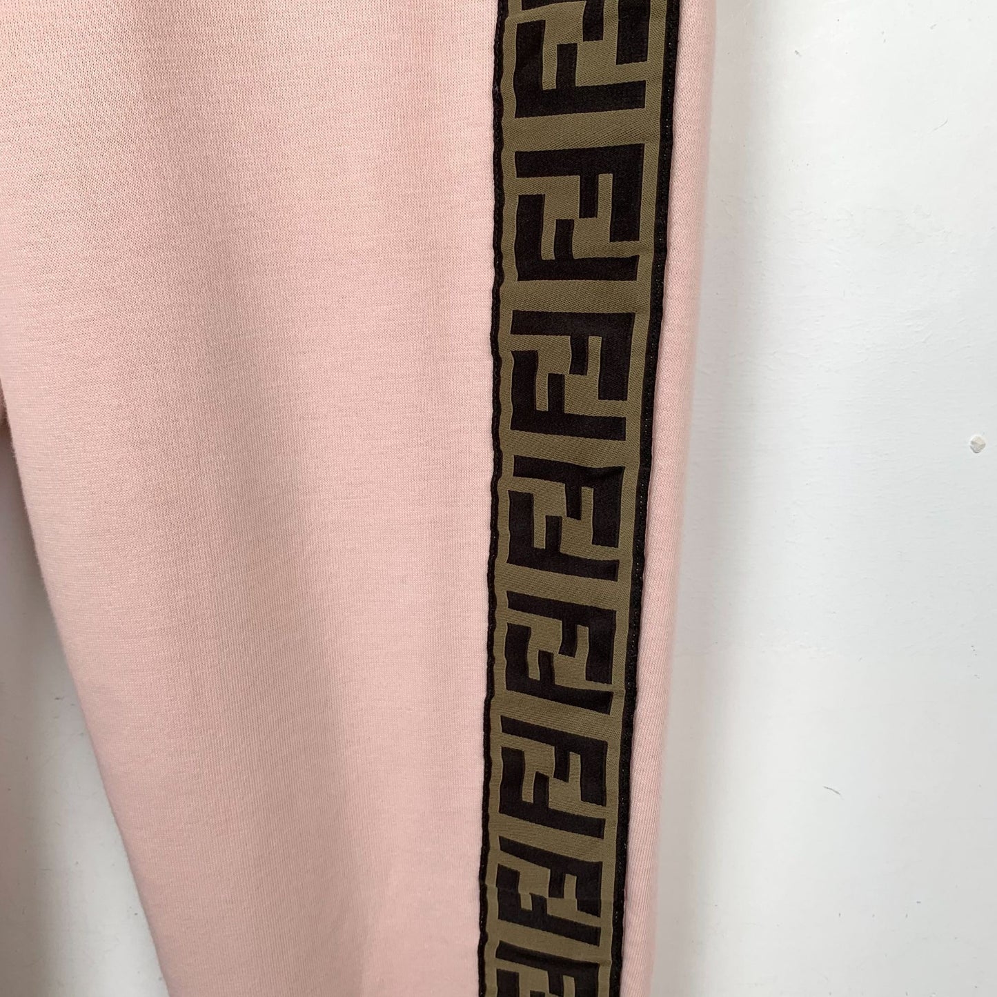 Fendi Pink Logo Side Cotton Jogger Pants (Size 40/M)