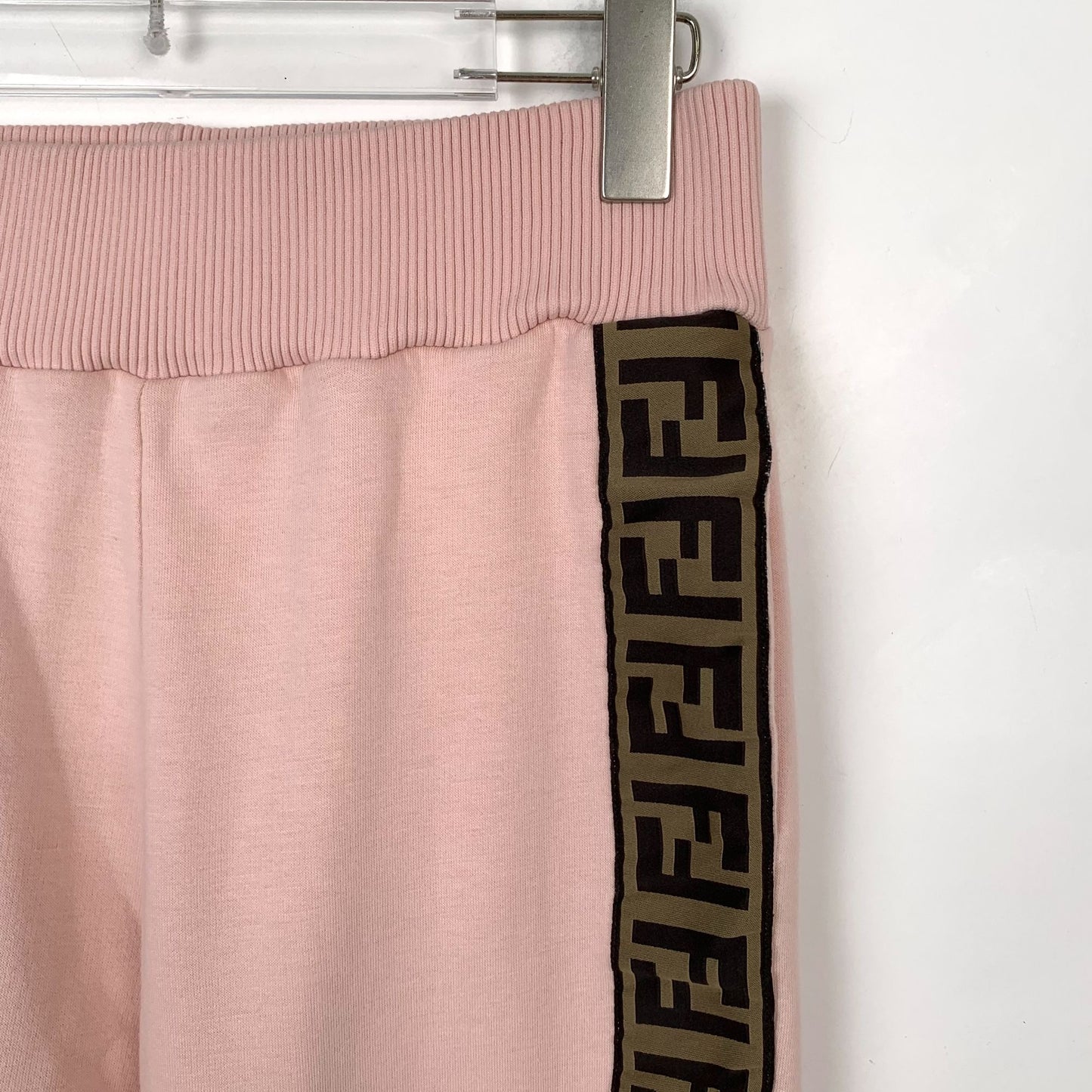 Fendi Pink Logo Side Cotton Jogger Pants (Size 40/M)