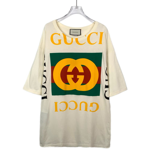 Gucci Off-White Logo Print Cotton Crewneck T-Shirt (Size XXS)