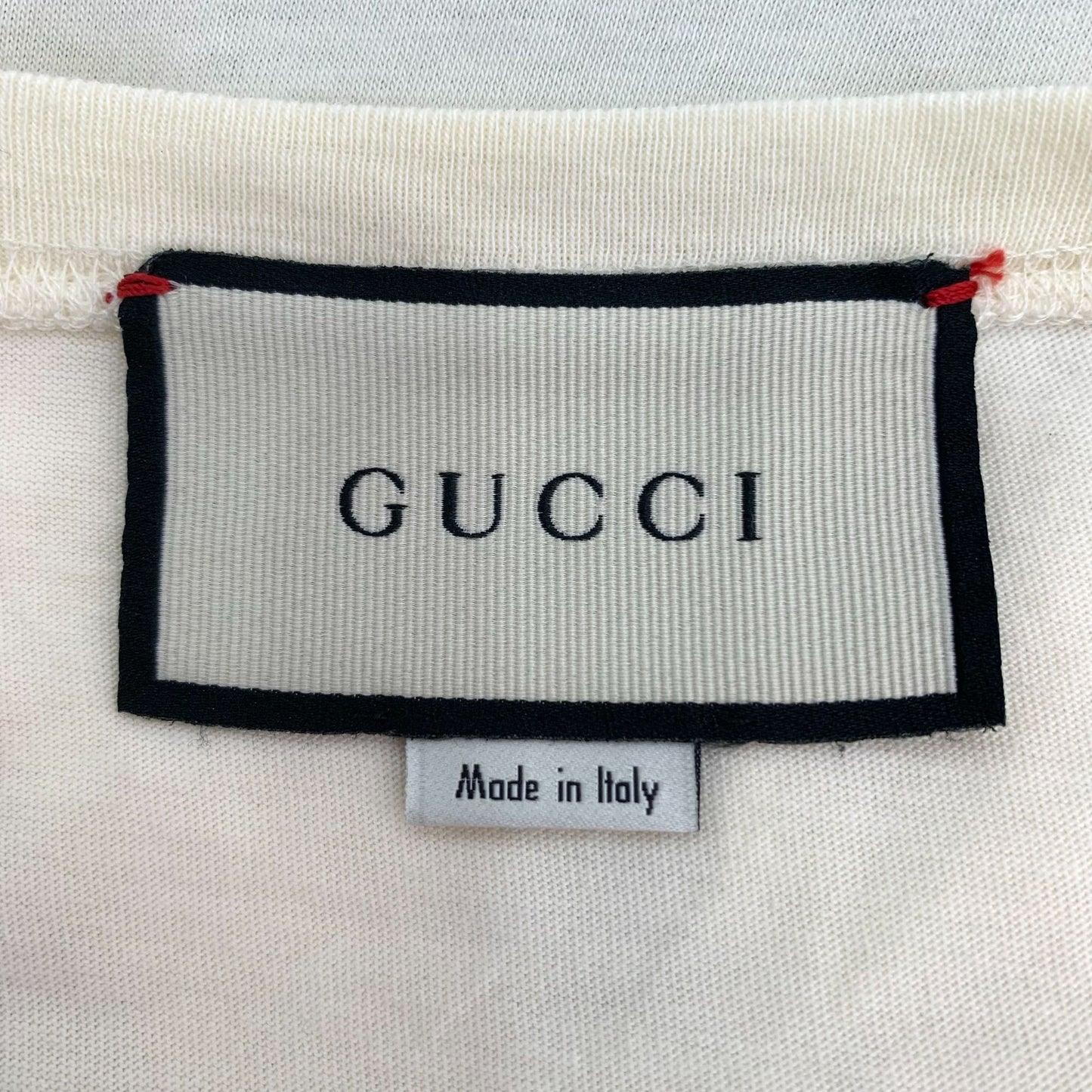 Gucci Off-White Logo Print Cotton Crewneck T-Shirt (Size XXS)