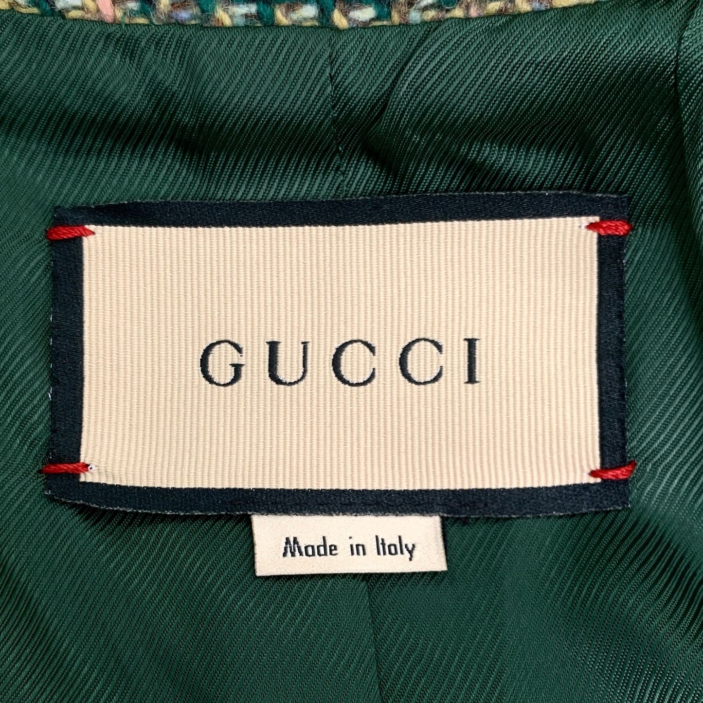 Gucci Green Houndstooth Wool Double-Breasted Blazer (Size 40/M)