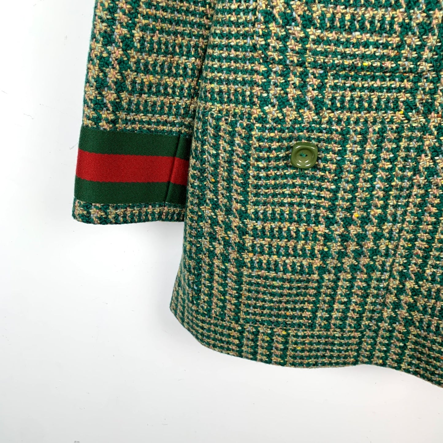 Gucci Green Houndstooth Wool Double-Breasted Blazer (Size 40/M)