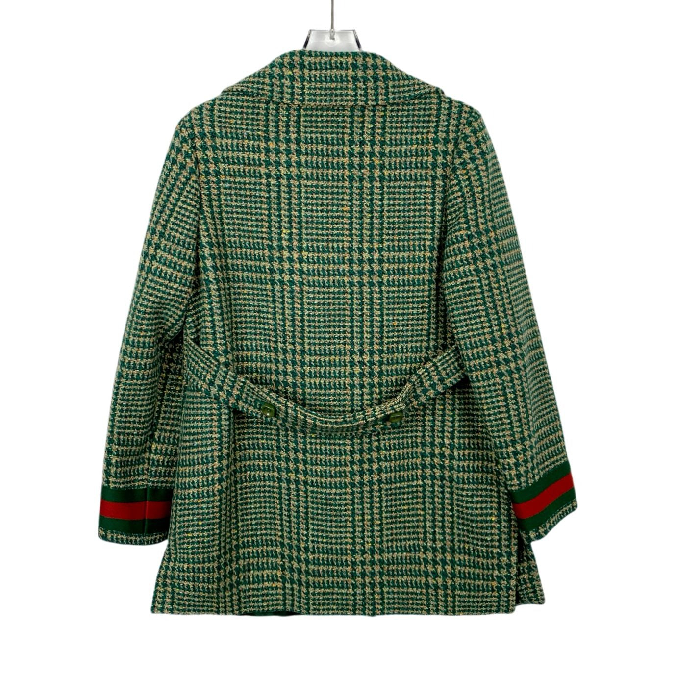 Gucci Green Houndstooth Wool Double-Breasted Blazer (Size 40/M)