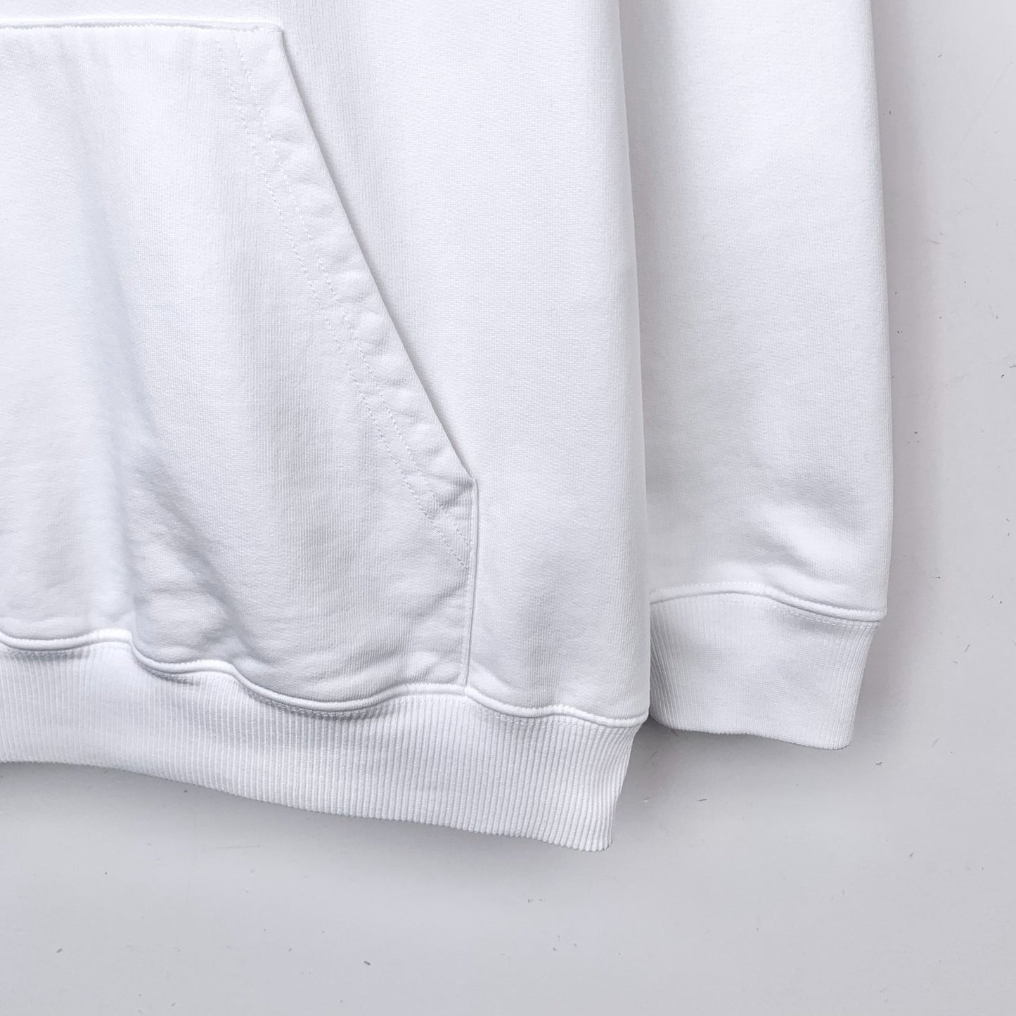 Balenciaga White Logo Cotton Hoodie (Size M)