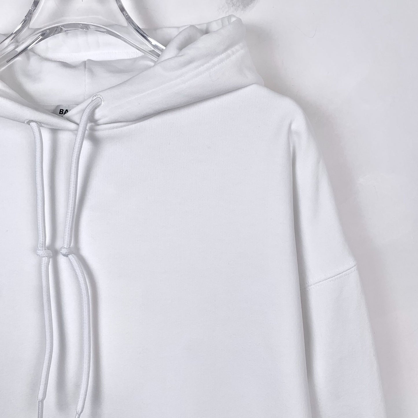 Balenciaga White Logo Cotton Hoodie (Size M)