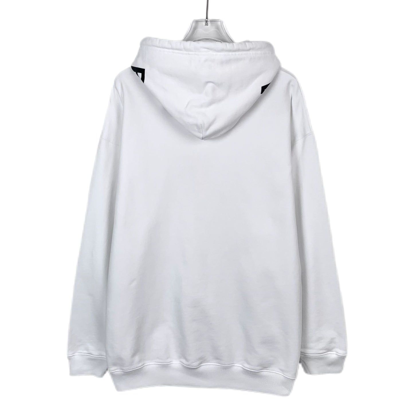 Balenciaga White Logo Cotton Hoodie (Size M)