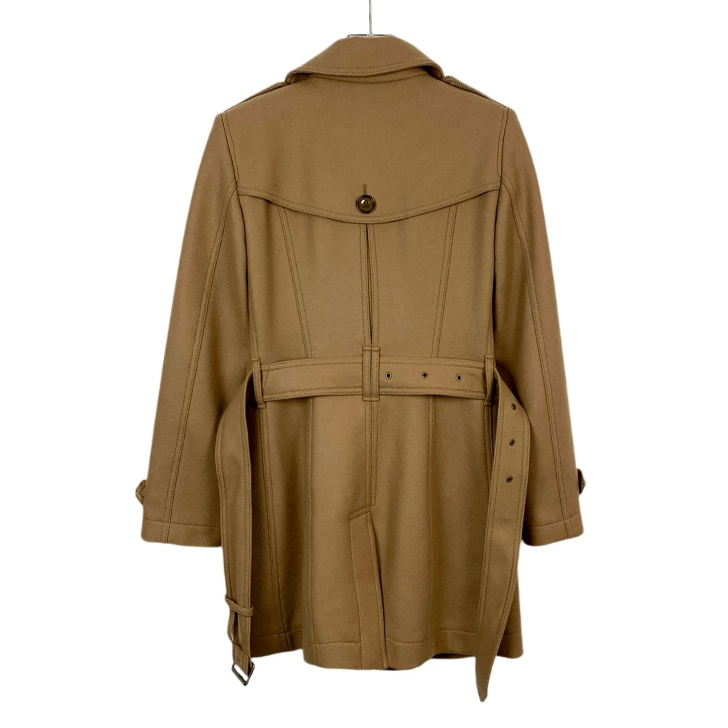 Burberry Womens Double-Breasted Wool & Polyamide Trench Coat Size 2 Camel