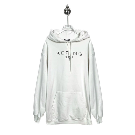 Balenciaga White Kering Hoodie Medium Size Unisex Cotton Blend Long Sleeve Pullover