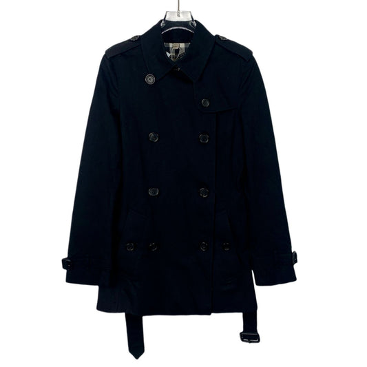 Burberry Black Double-Breasted Cotton Belted Short Trench Coat (Size XXS)