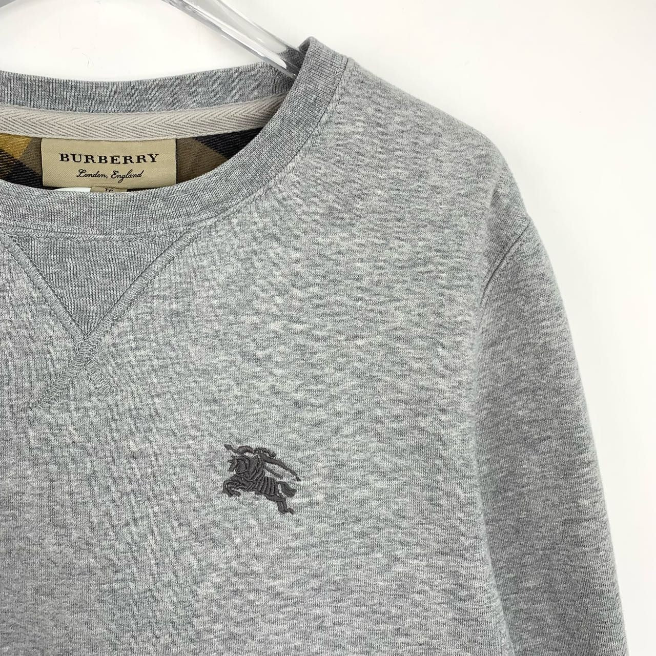 Burberry Grey Embroidered Warhorse Crewneck Sweatshirt XS Cotton/Polyester