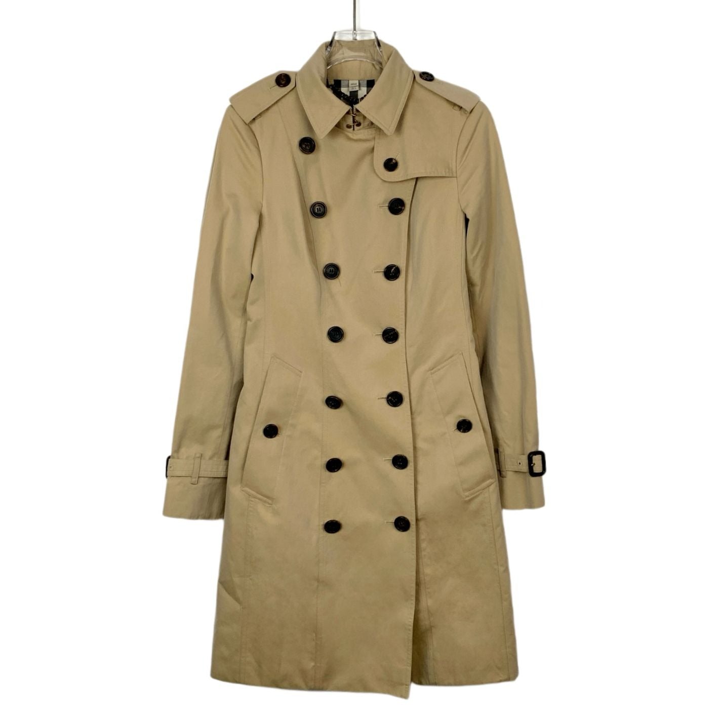 Burberry Sandringham Long Trench Coat 36 XS Double-Breasted Beige With Dust Bag