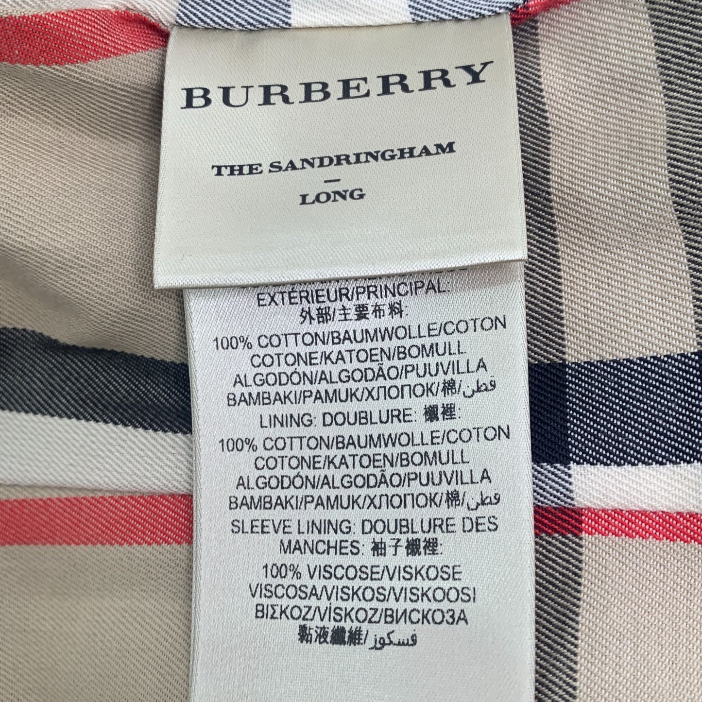 Burberry Sandringham Long Trench Coat 36 XS Double-Breasted Beige With Dust Bag