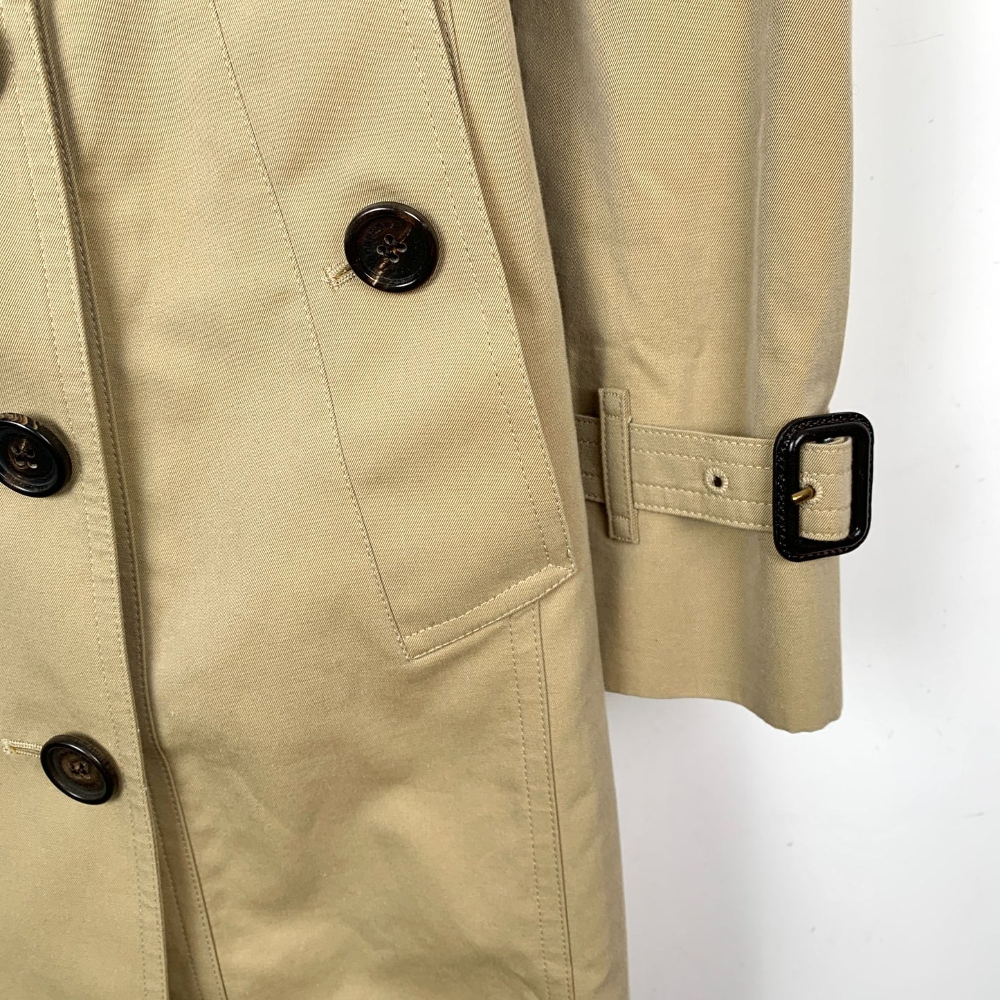 Burberry Sandringham Long Trench Coat 36 XS Double-Breasted Beige With Dust Bag