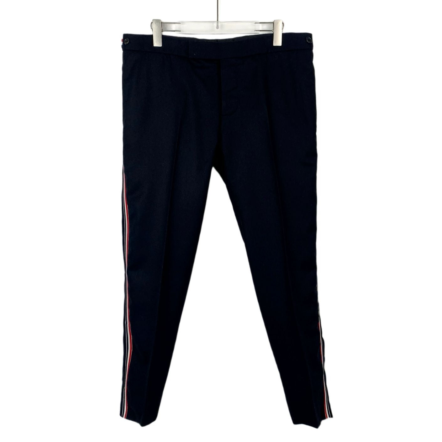 Thom Browne Black Wool Trousers with Side Stripes (Size 3/L)