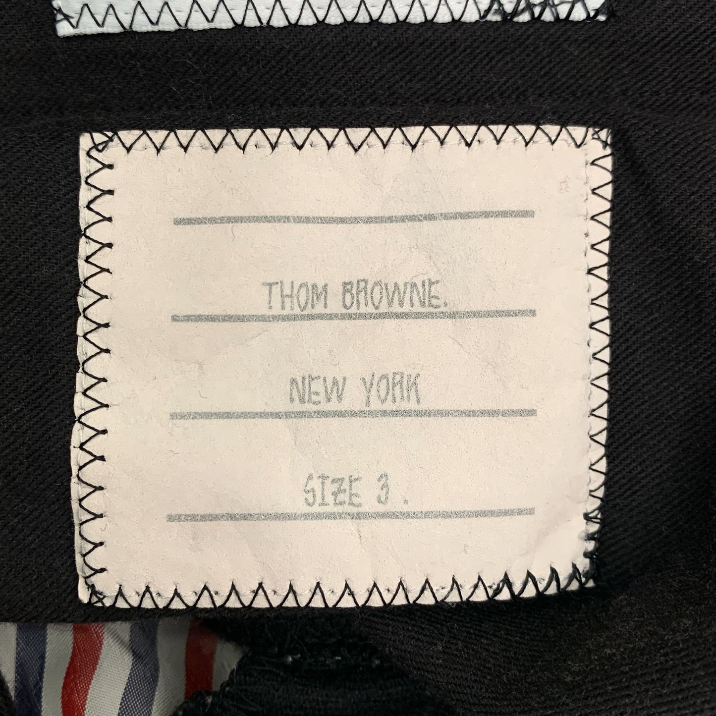 Thom Browne Black Wool Trousers with Side Stripes (Size 3/L)