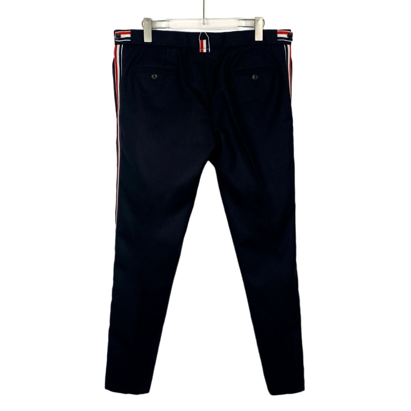 Thom Browne Black Wool Trousers with Side Stripes (Size 3/L)