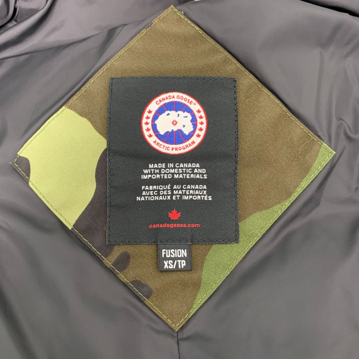 Canada Goose Camouflage Hooded Down Jacket XS