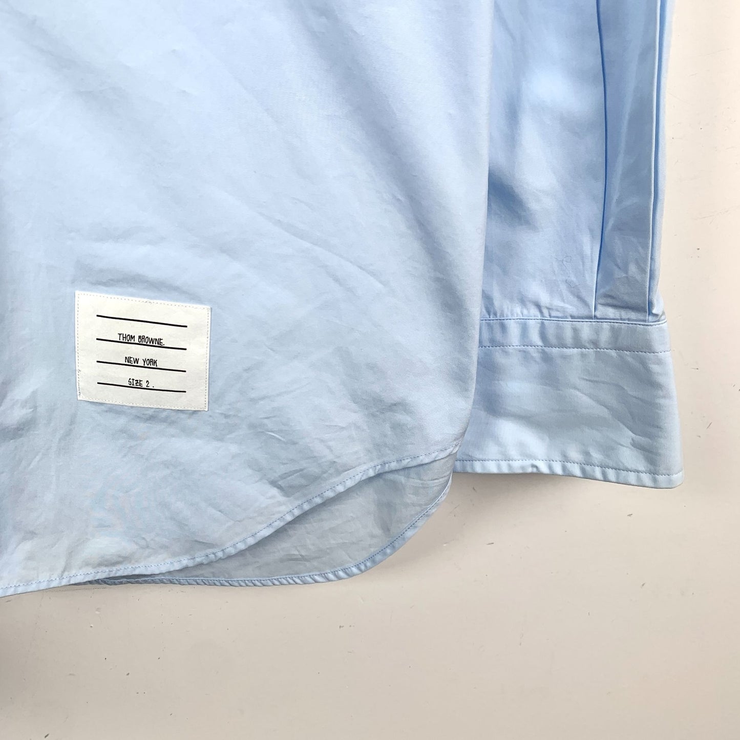 Thom Browne Light Blue Striped Long Sleeve Shirt