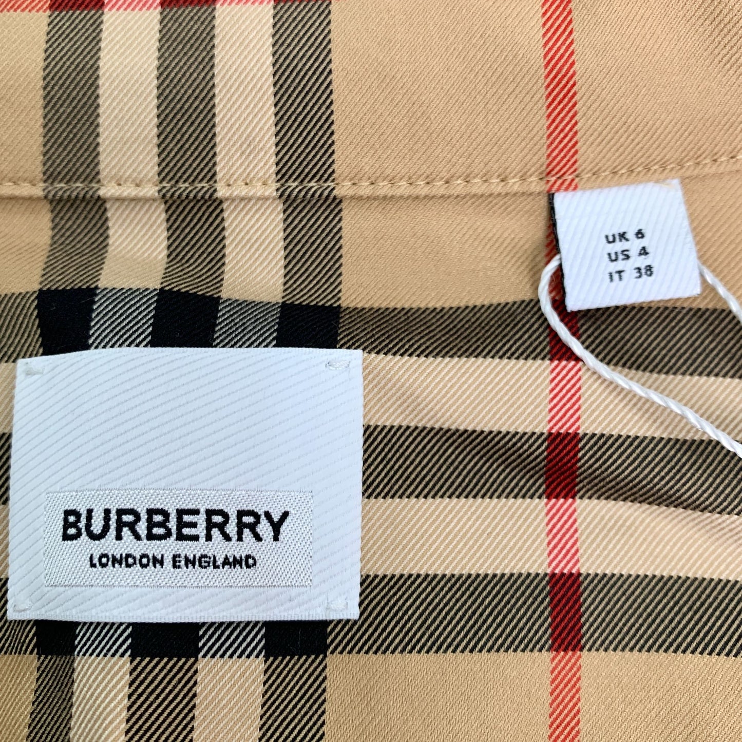 Burberry Beige Classic Check Belted Cotton Shirt Dress