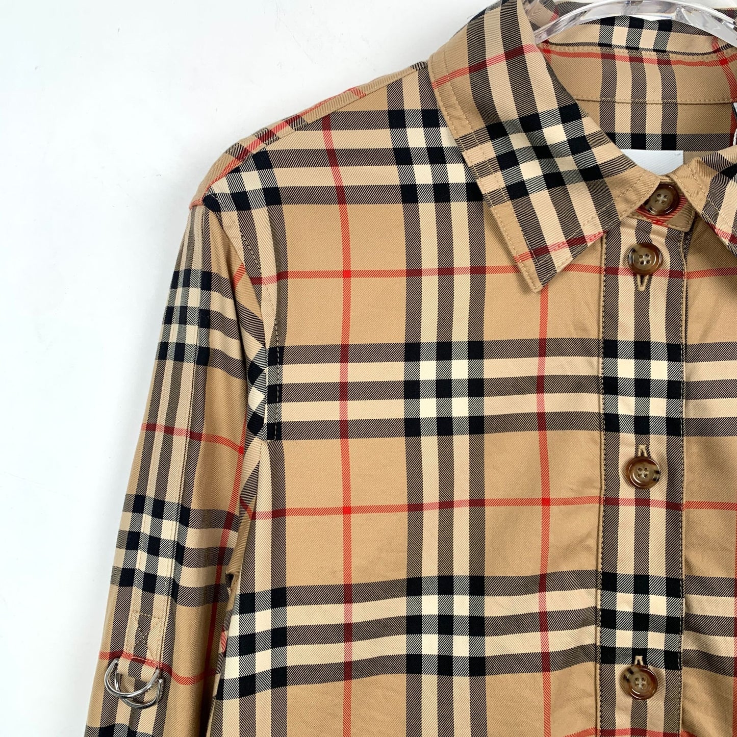 Burberry Beige Classic Check Belted Cotton Shirt Dress