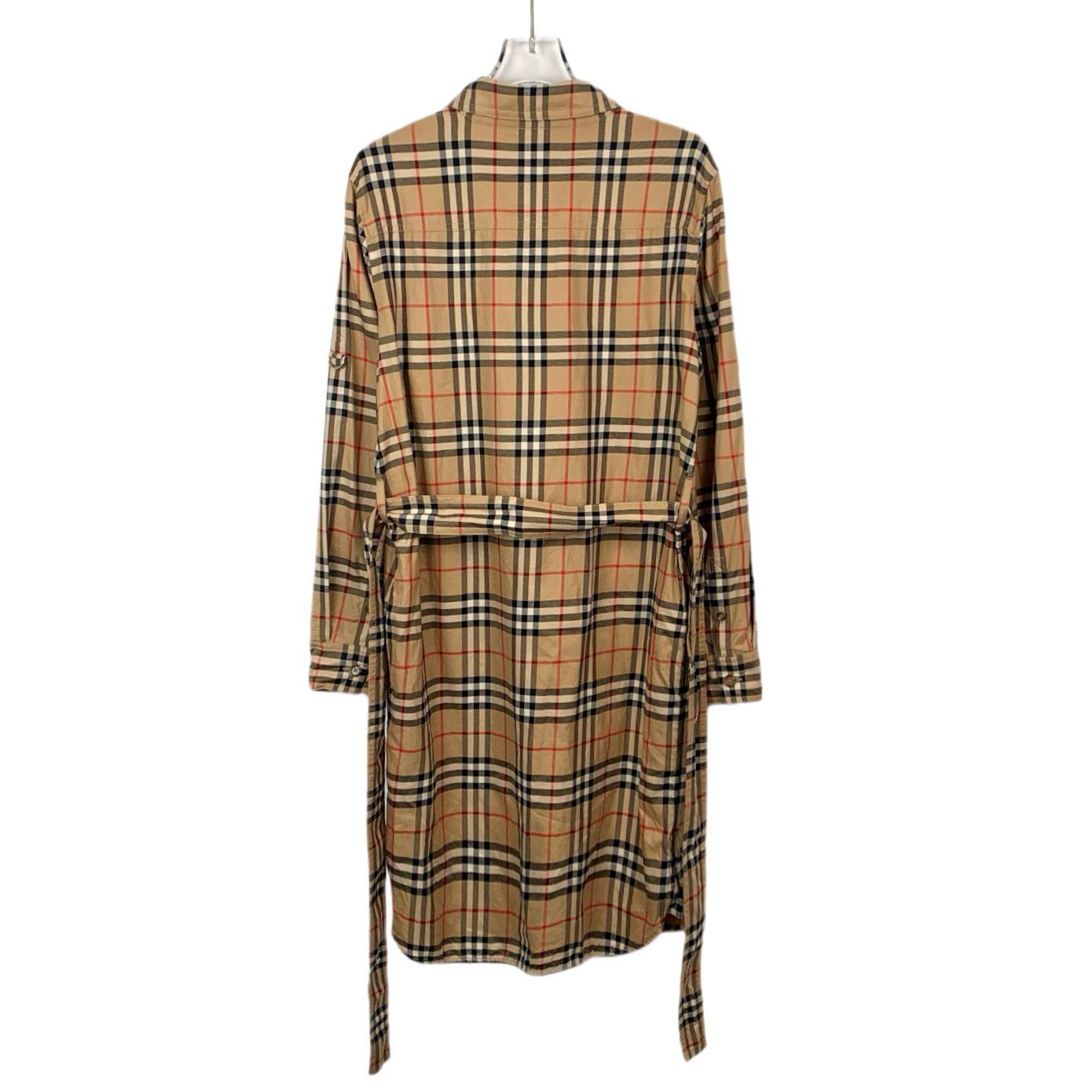 Burberry Beige Classic Check Belted Cotton Shirt Dress