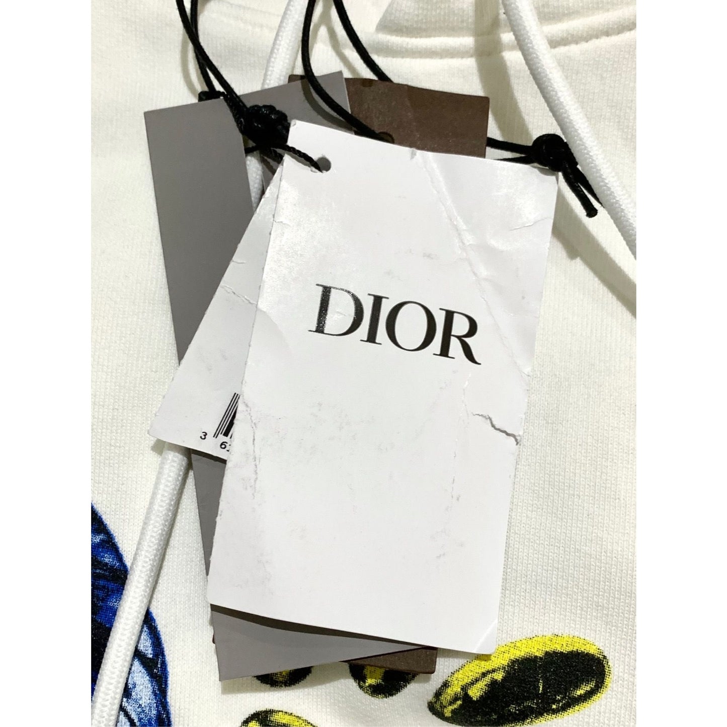 Dior X Travis Scott Co-Branded Logo Print White Hoodie L