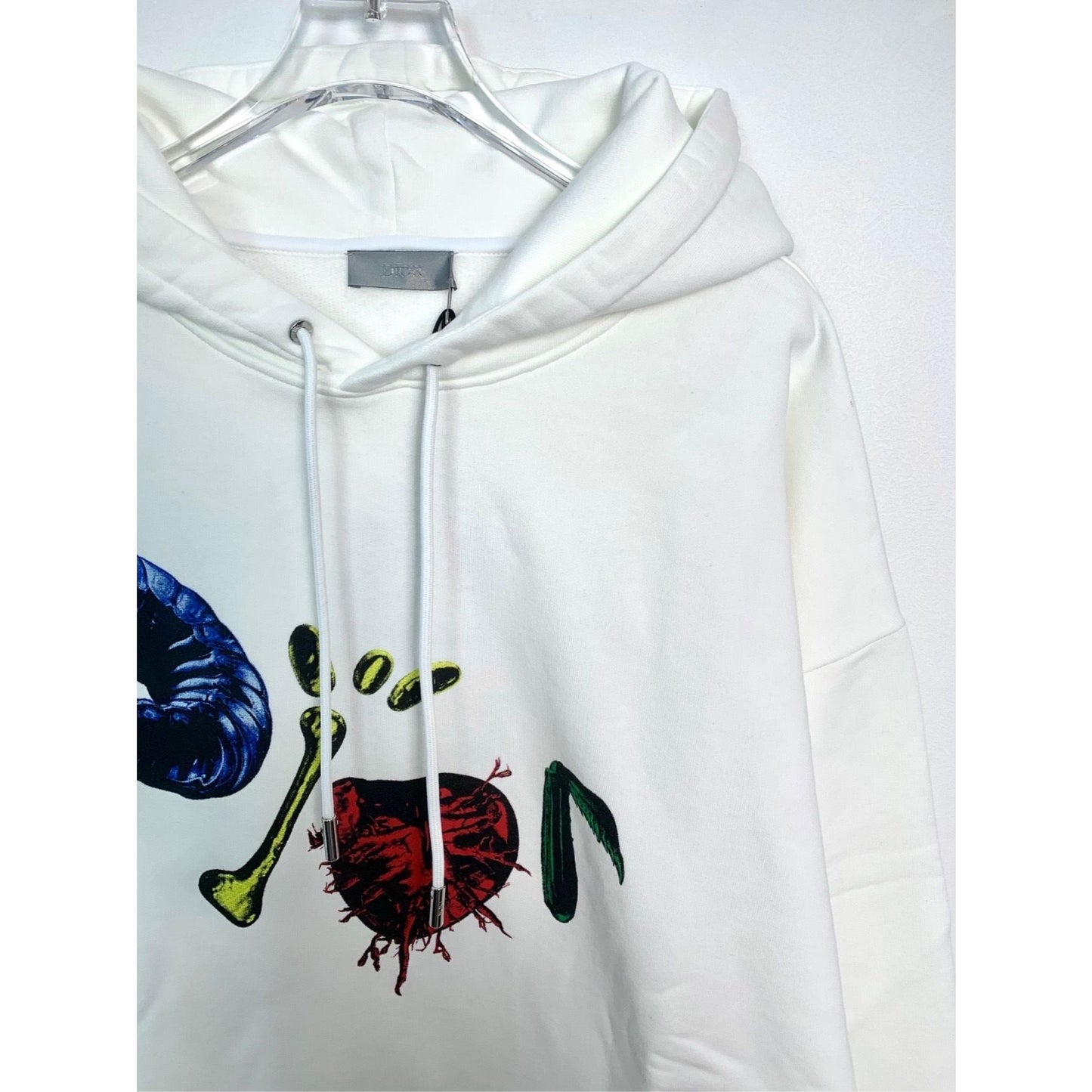 Dior X Travis Scott Co-Branded Logo Print White Hoodie L