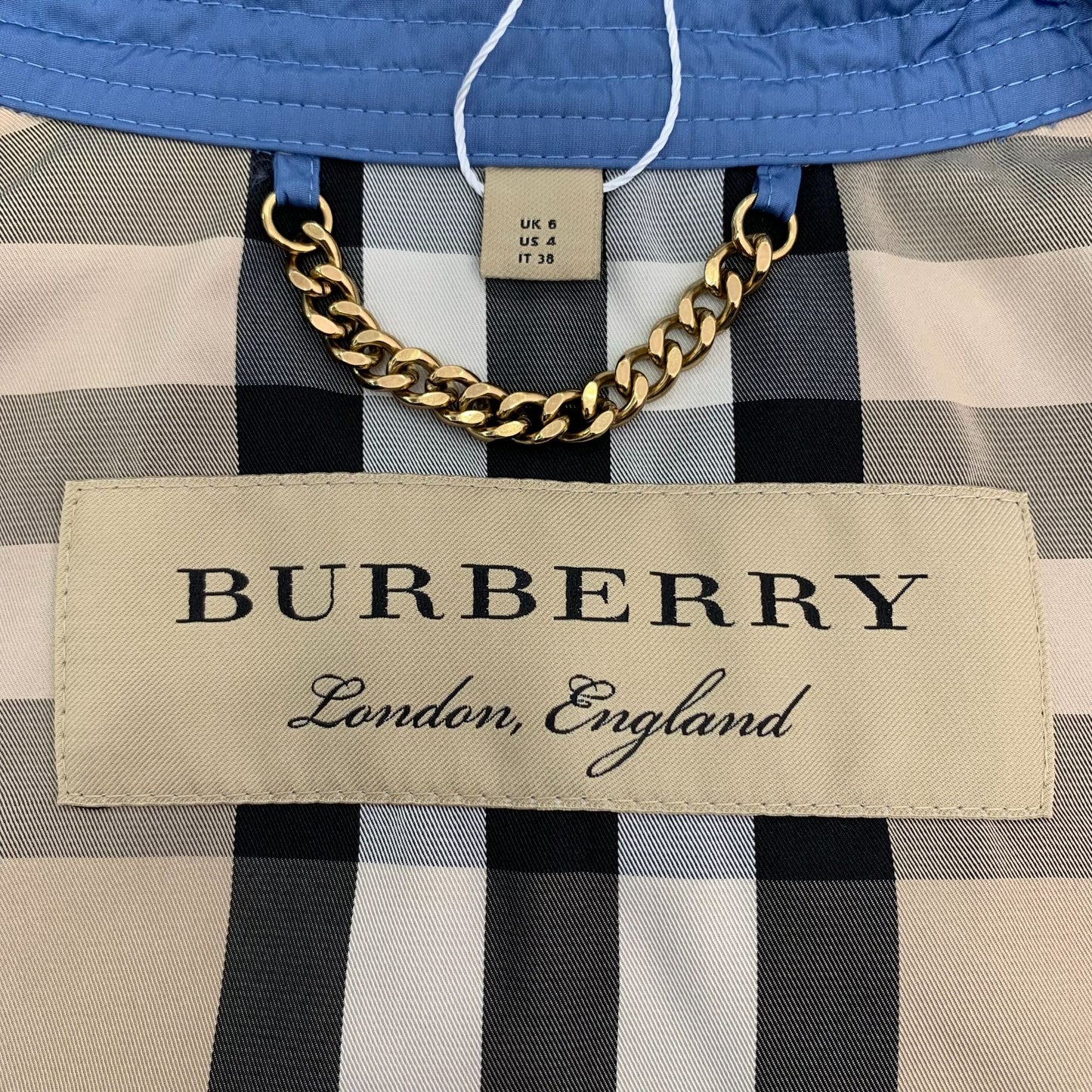 Burberry Blue Belted Trench Coat (Size 38)