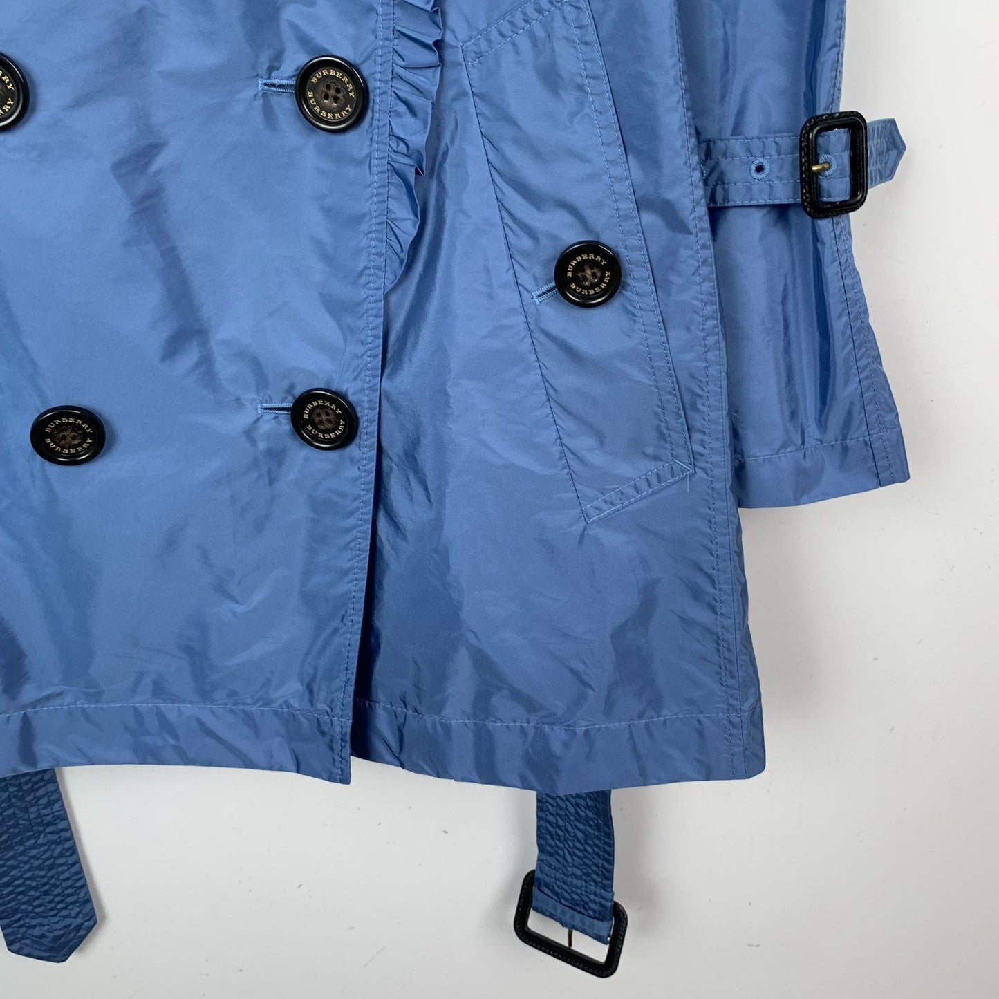 Burberry Blue Belted Trench Coat (Size 38)