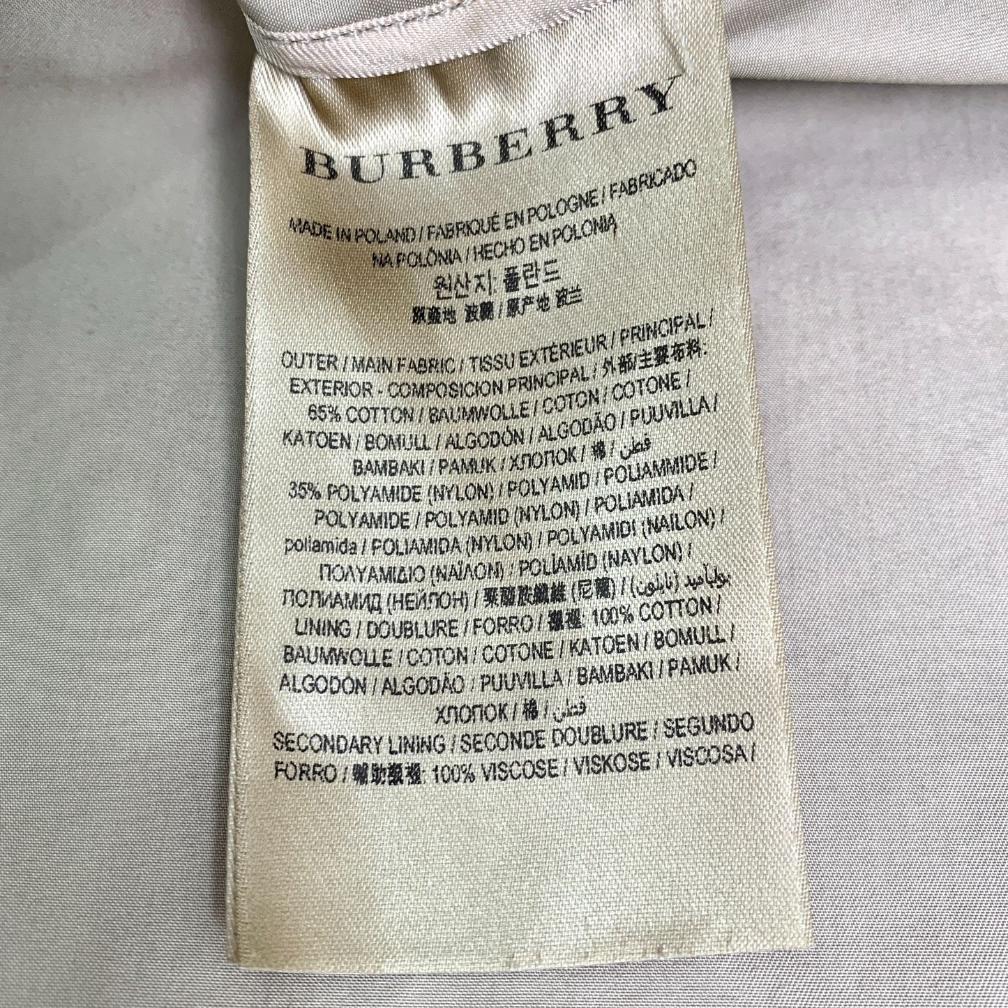 Burberry Womens Cotton Hooded Trench Coat With Pockets & Button Detail Size XS Beige