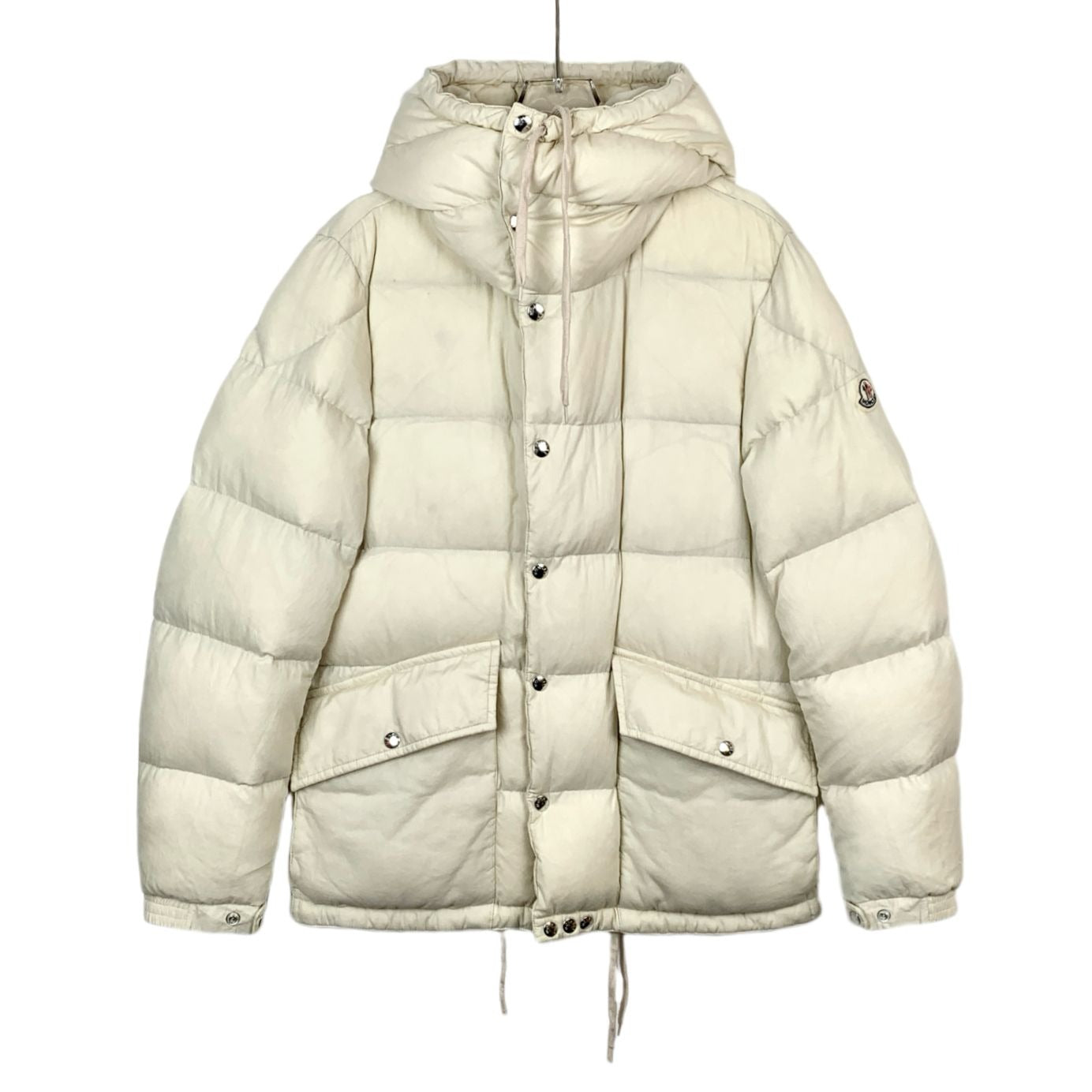 Moncler Montclar Series Off-White Logo Patch Hooded Down Jacket (Size 2/M)