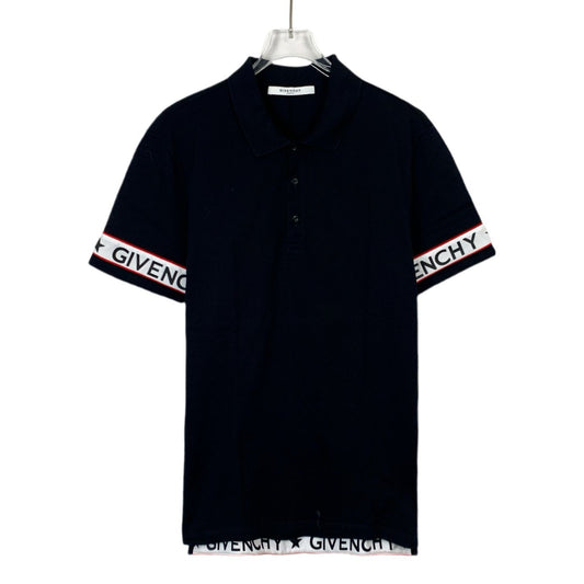 Thom Browne Mens Polo Shirt Size 0 XS Cotton Navy With Givenchy Sleeve Details