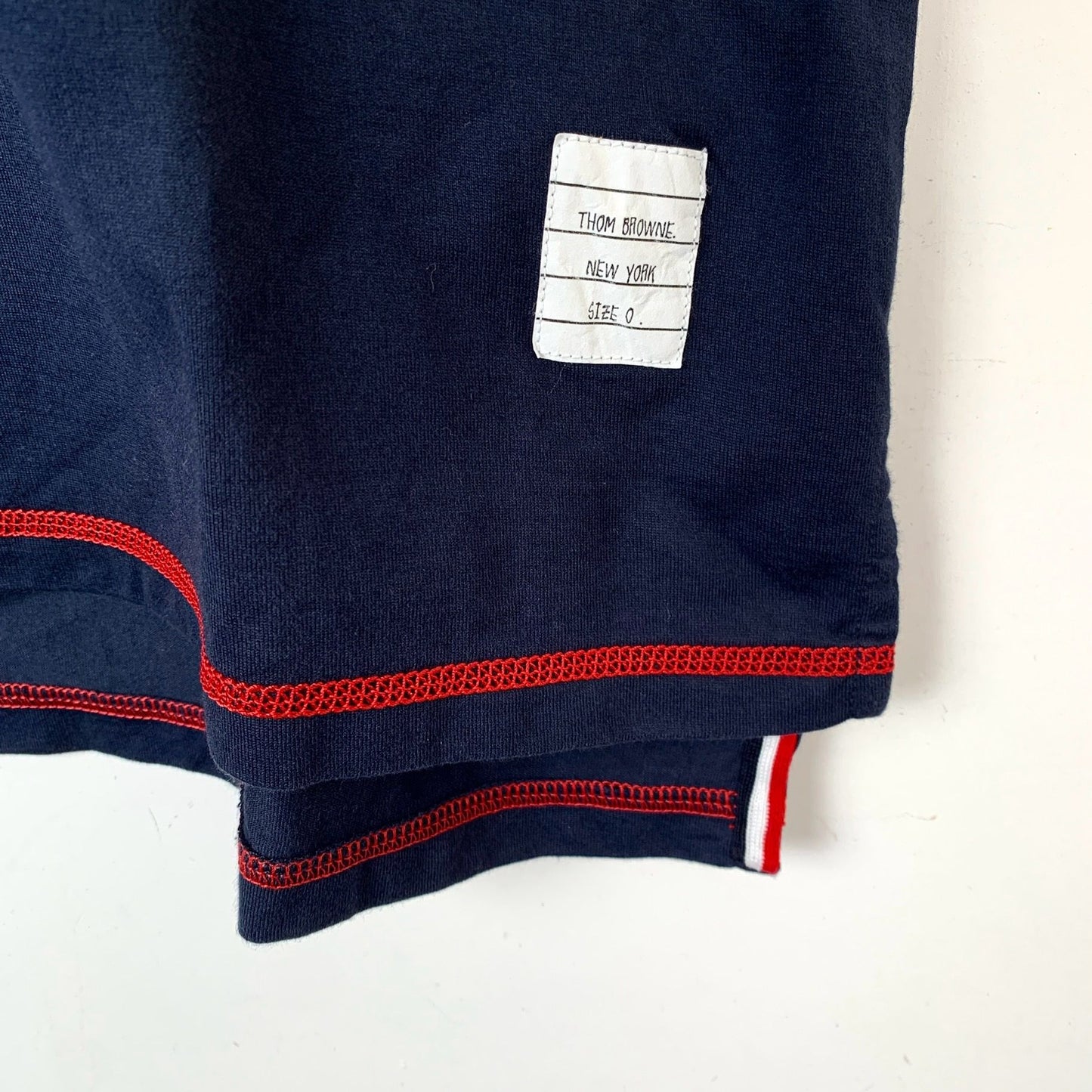 Thom Browne Mens Polo Shirt Size 0 XS Cotton Navy With Givenchy Sleeve Details