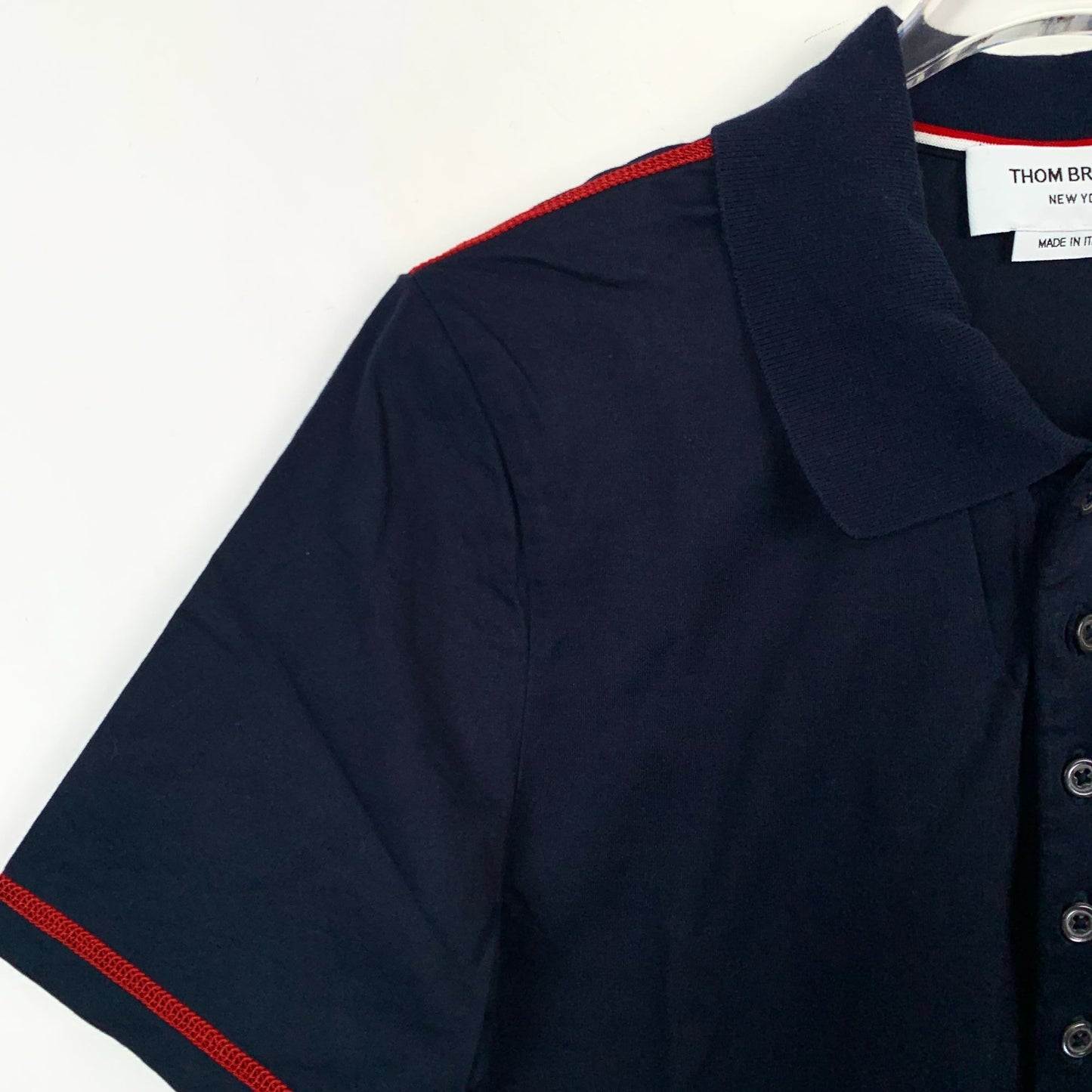 Thom Browne Mens Polo Shirt Size 0 XS Cotton Navy With Givenchy Sleeve Details