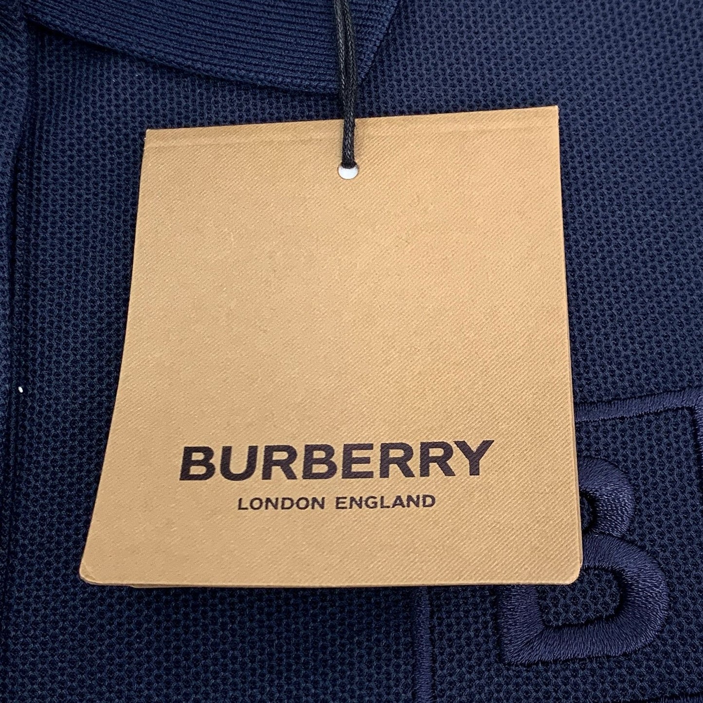 Burberry Mens Navy Cotton Polo Shirt Large