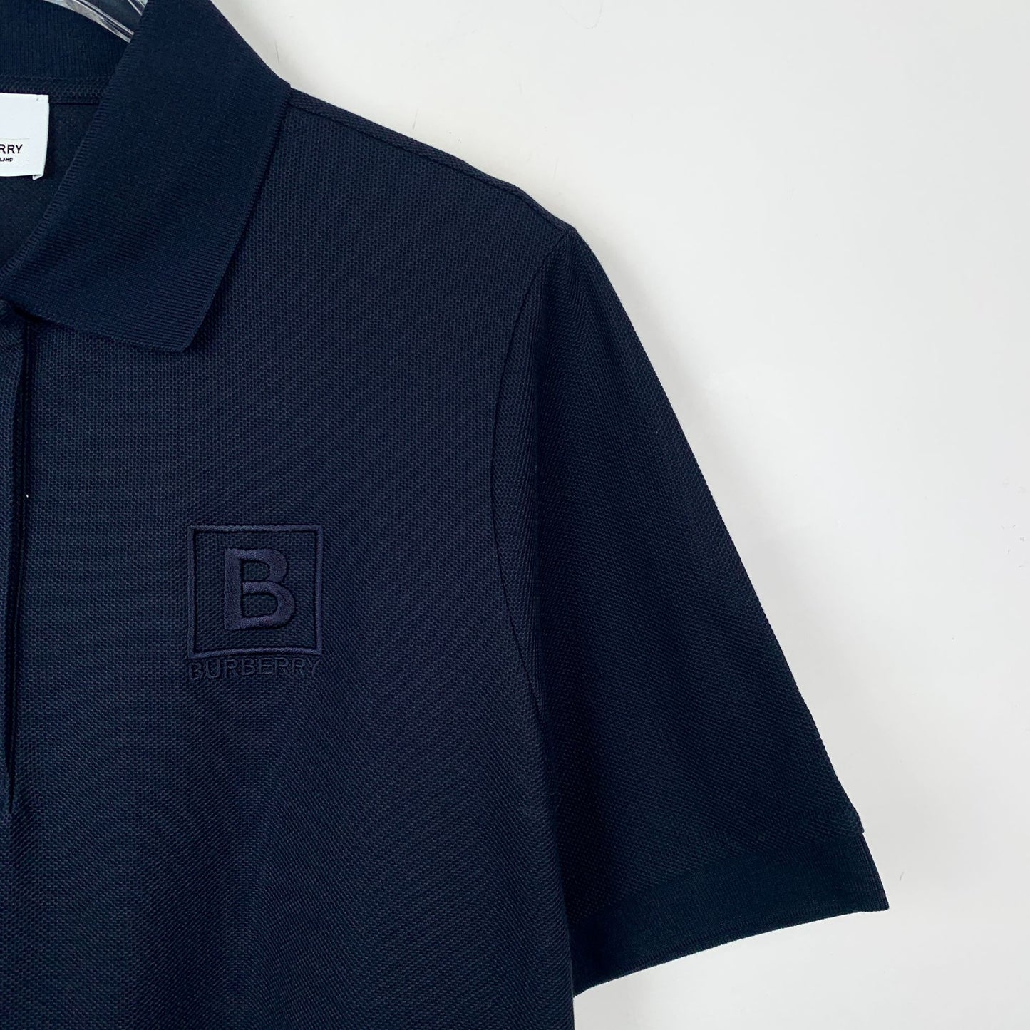 Burberry Mens Navy Cotton Polo Shirt Large