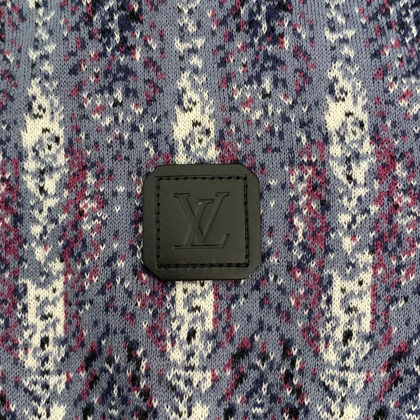 Louis Vuitton Purple Logo Patch Cotton Knit Sweater (Size S)