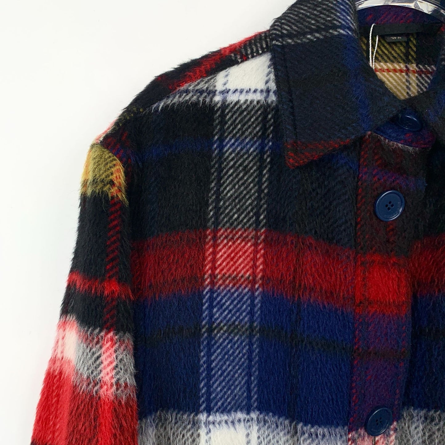 Burberry Color-Block Checkered Single-Breasted Shirt Jacket (Size S)