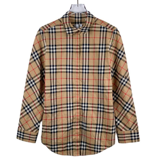 Burberry Classic Checked Long Sleeve Shirt Cotton Size 38 Original