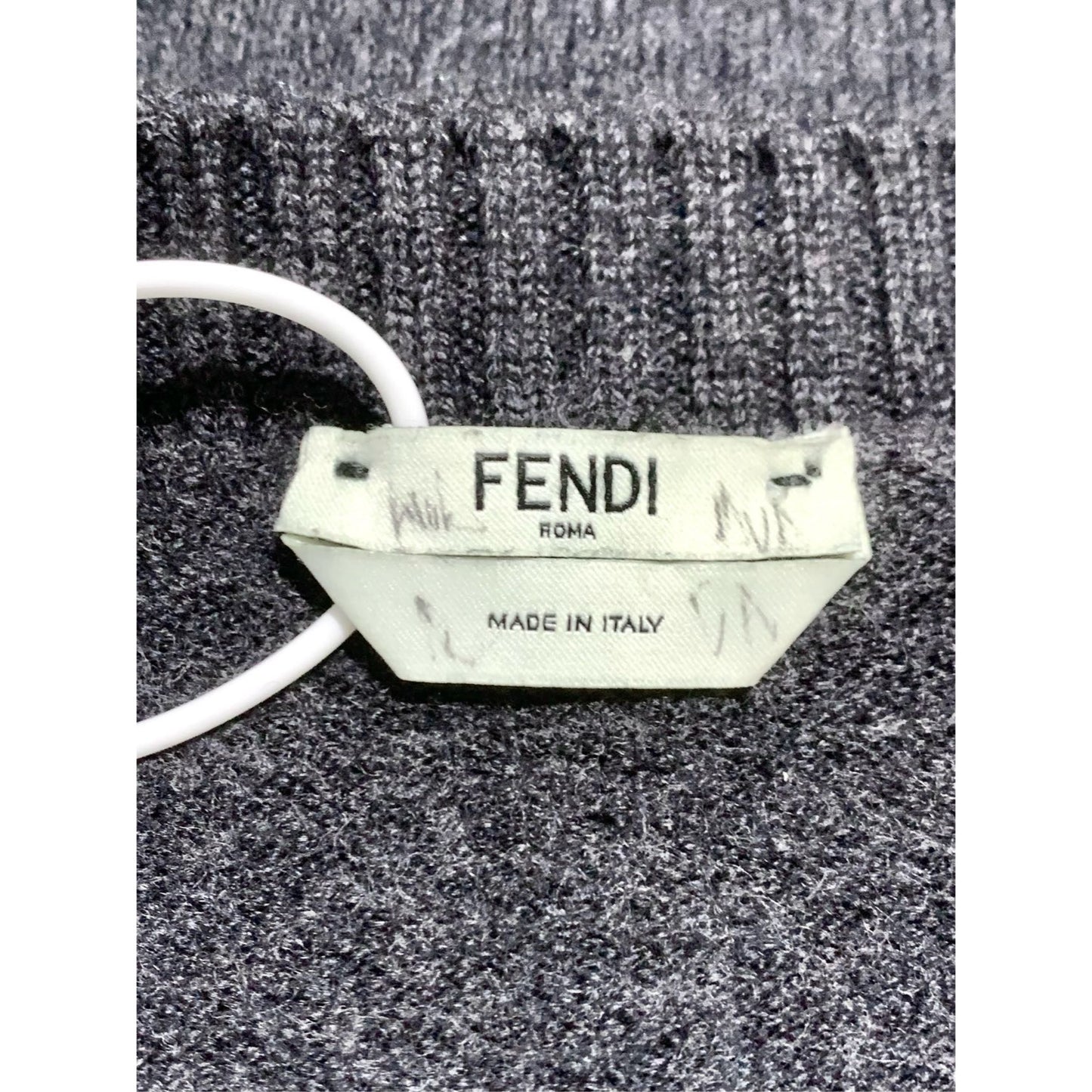 Fendi Womens Wool Knit Cardigan Coat Dark Grey Size 40