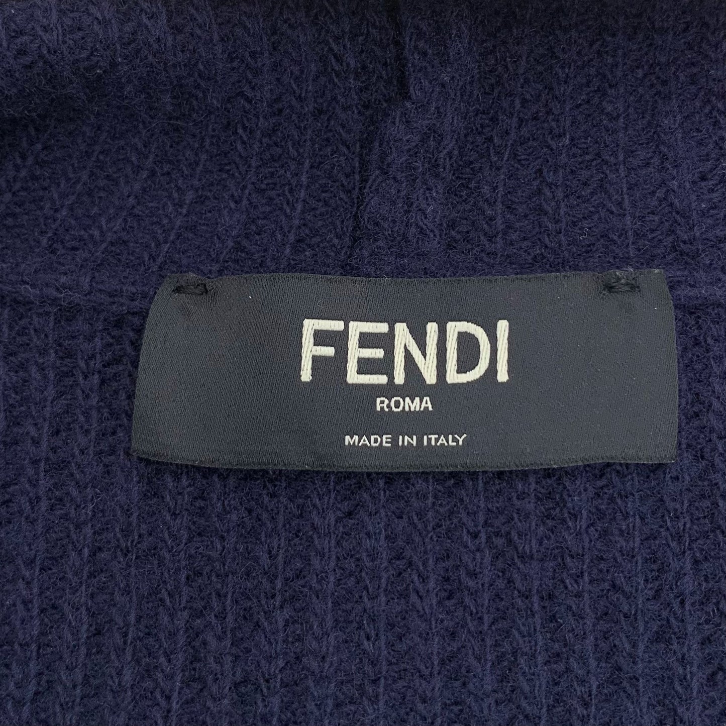 Fendi Black Logo Monogram Embroidered Zip-Up Jacket (Size 42)