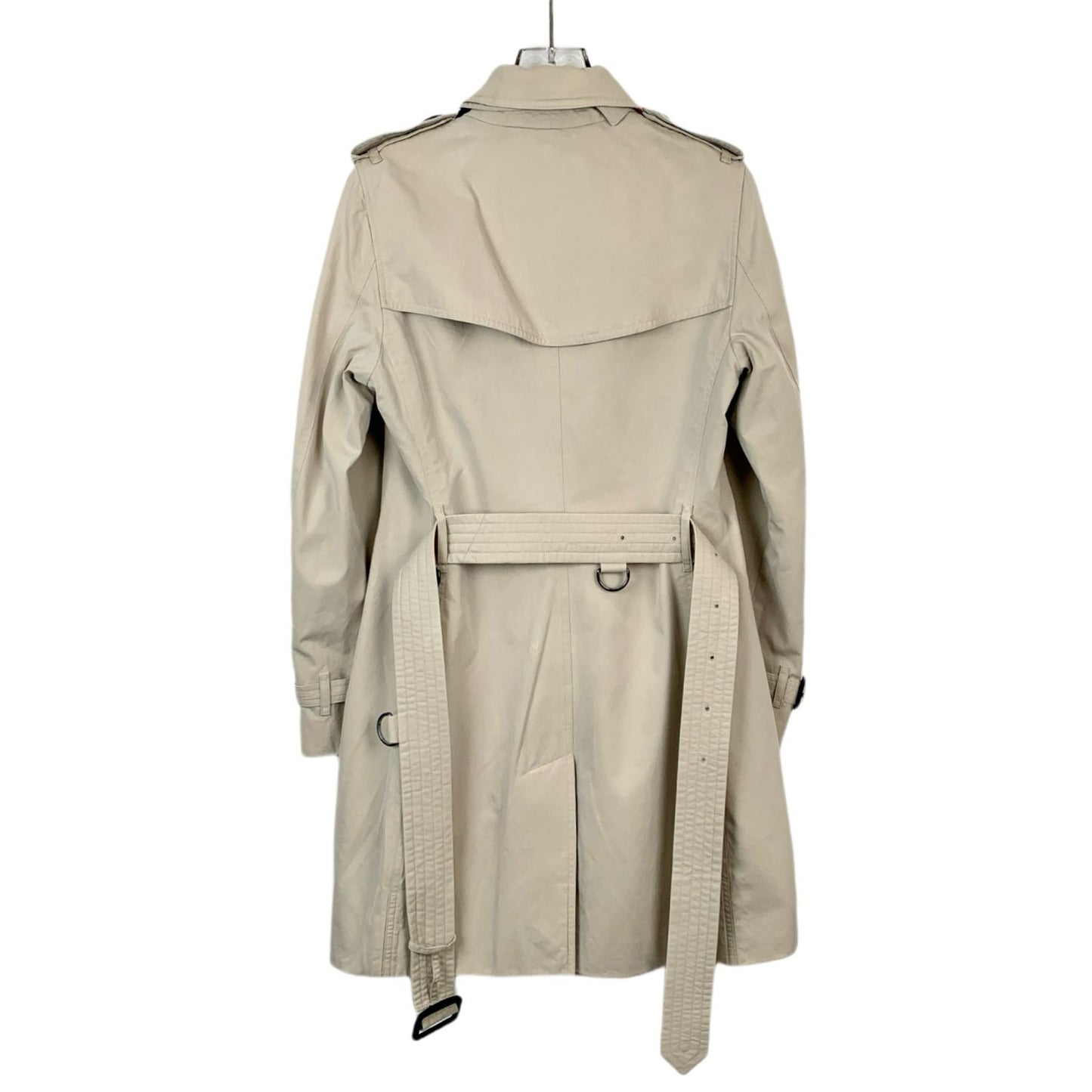 Burberry Kensington Medium Khaki Cotton Trench Coat Double Breasted With Belt & Epaulets