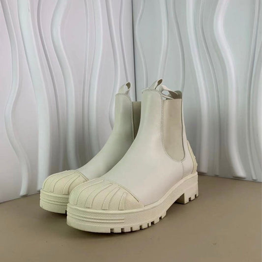 Christian Dior Ladies White Calfskin Chelsea Boots Size 37