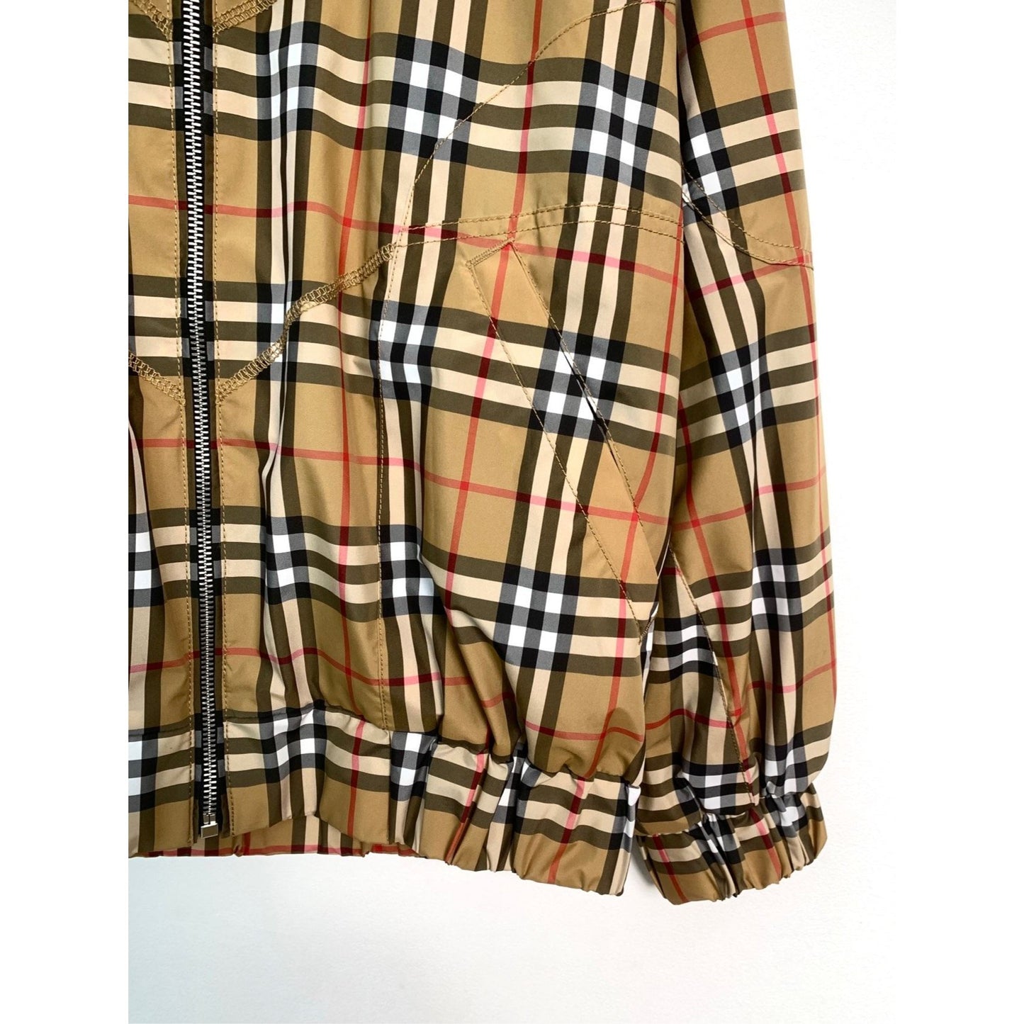 Burberry Classic Plaid Stand-Up Collar Zipper Jacket Brown Size S