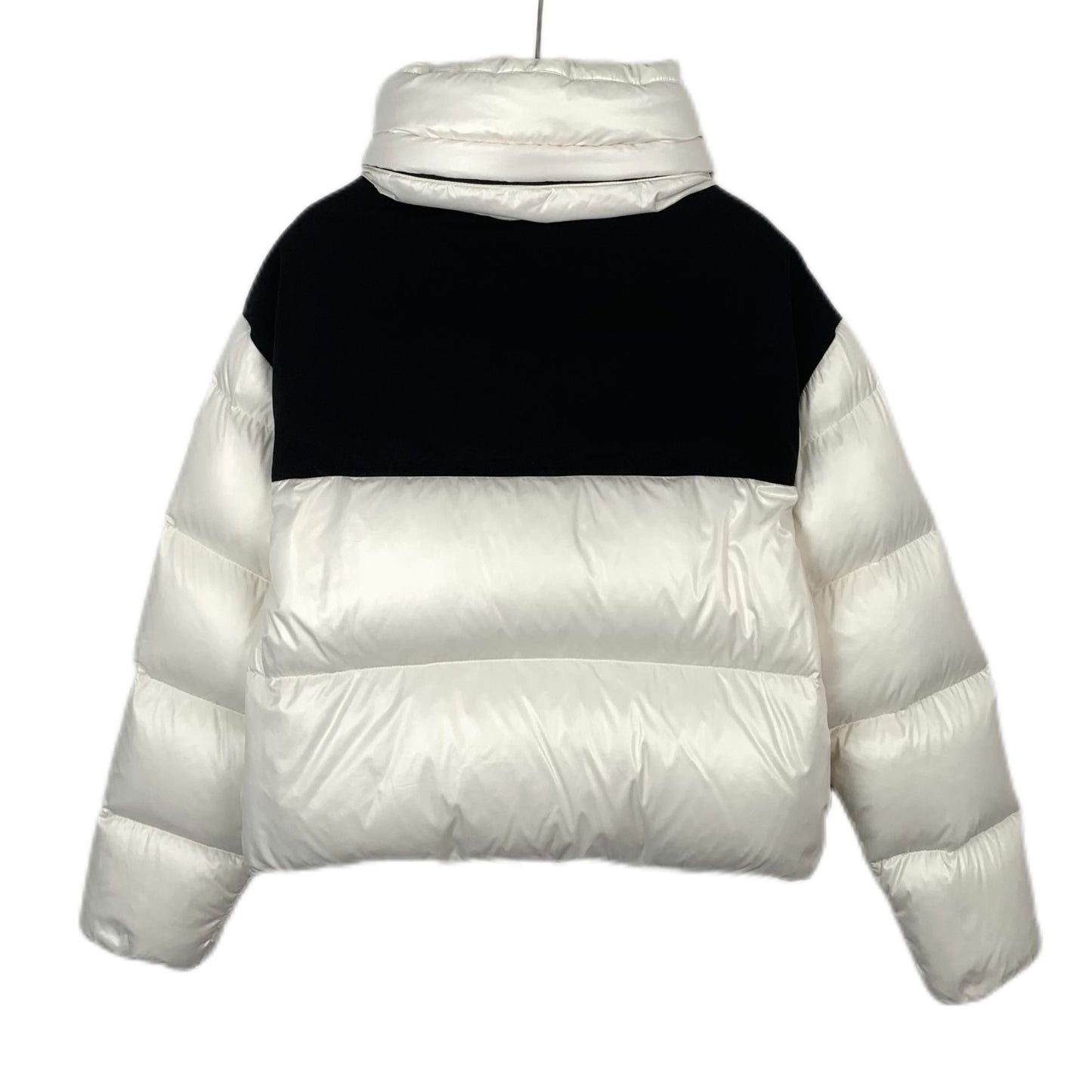 Moncler Nil Black & White Logo-Embellished Down Jacket (Size 1/S)