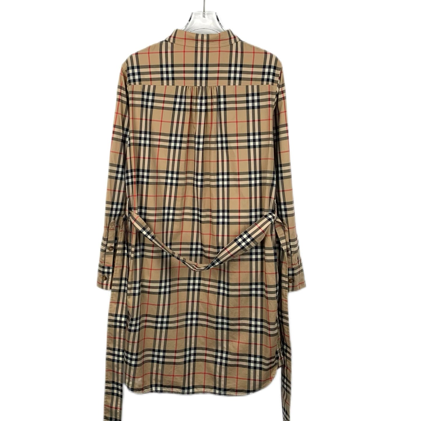 Burberry Classic Checkered Cotton Belted Shirt Dress (Size 38)