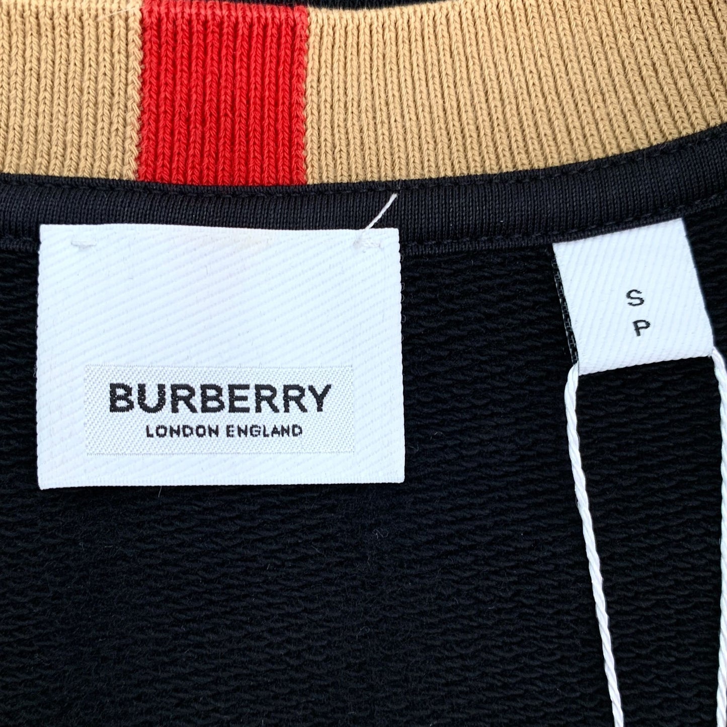 Burberry Black Logo Print Cotton Crewneck Sweatshirt (Size S)