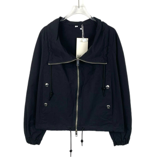 Burberry Black Cotton Zipper Jacket Womens Size S